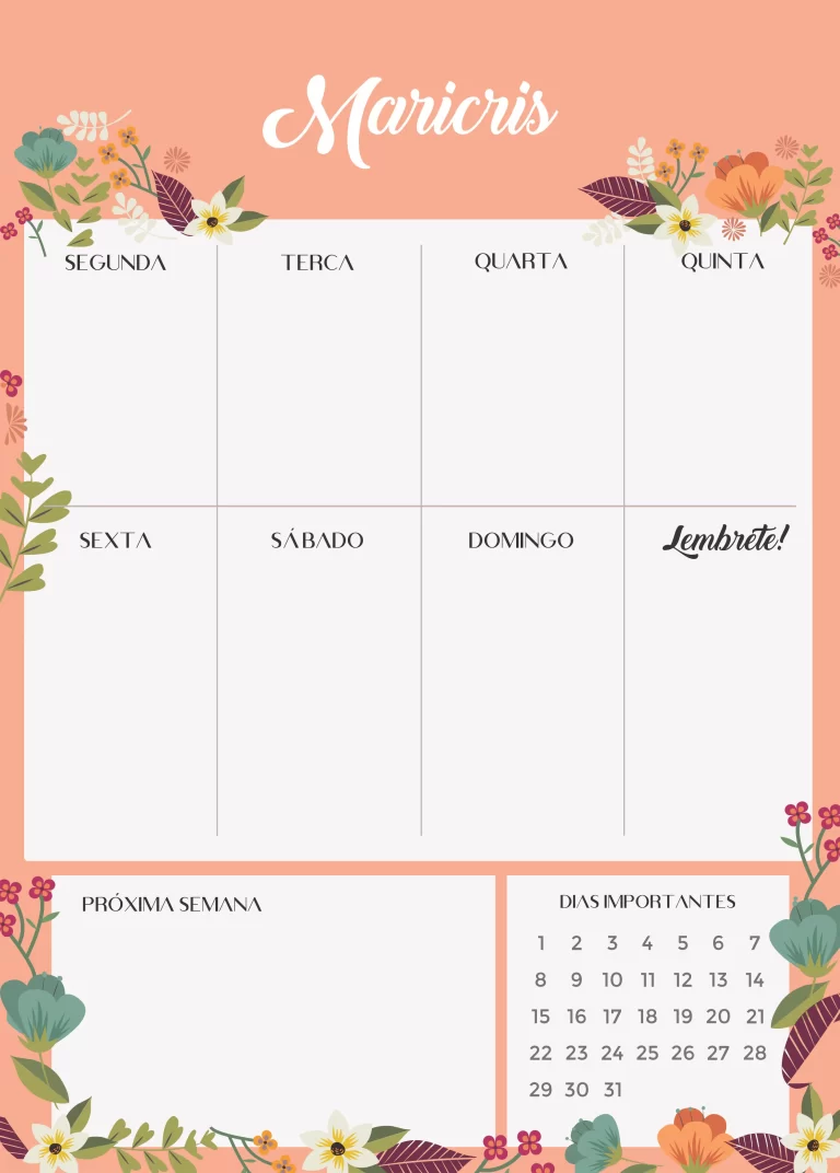 Produto Workshop Magnetico Planner Floral